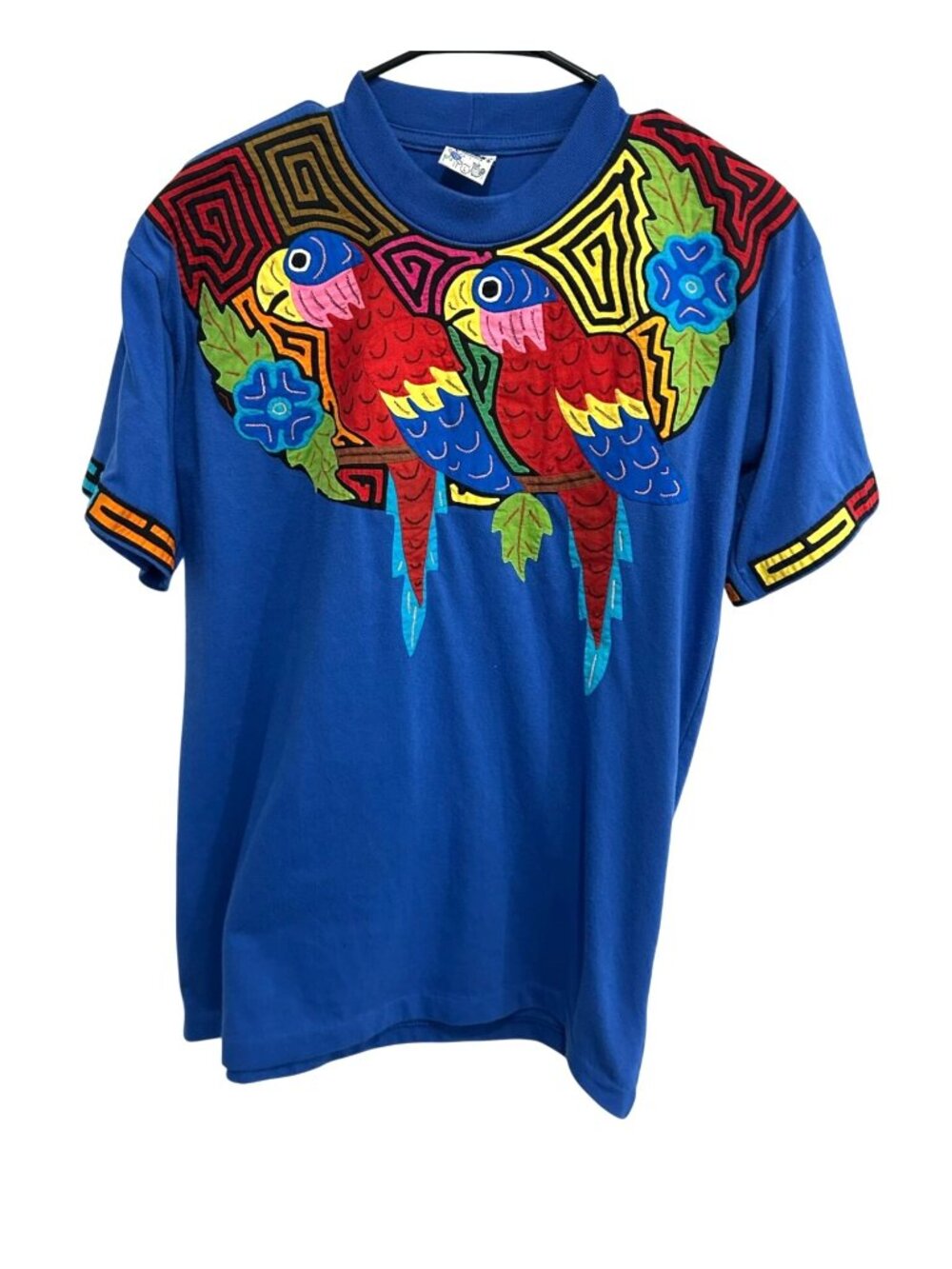 Indios T-Shirt Large Handmade by Siamarmola Costa Rica Appliqué Vintage